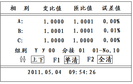 變壓器變比測(cè)試儀操作方法與操作示例