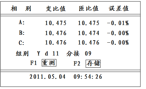 變壓器變比測(cè)試儀操作方法與操作示例
